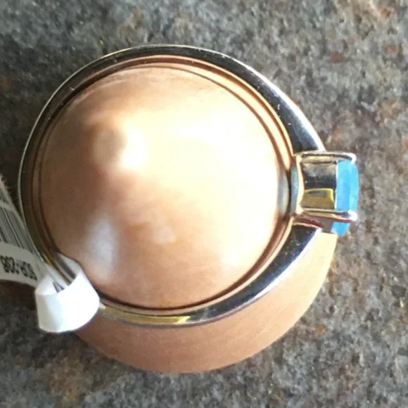 Natural Aquamarine Ring Round .925 Sterling Silver Genuine Untreated Gemstone - Picture 10 of 16